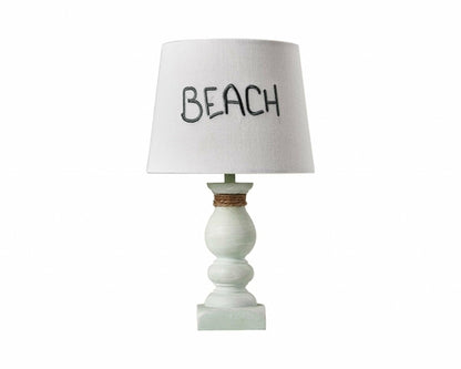 Distressed White and Beach Accent Lamp