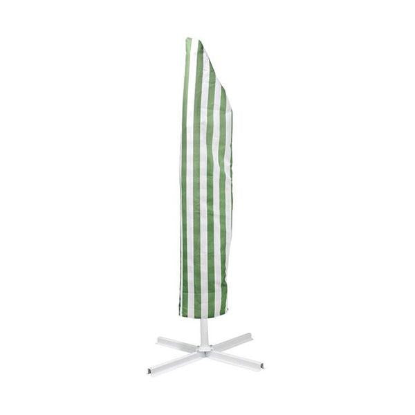 Striped Outdoor Umbrella For Garden Patio Green And White Stripe