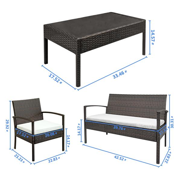 4PCS Rattan Patio Furniture Set